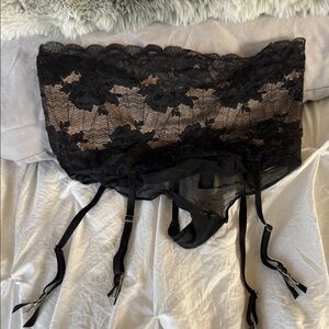 Victoria's Secret Black Lace Garter Waist Cincher